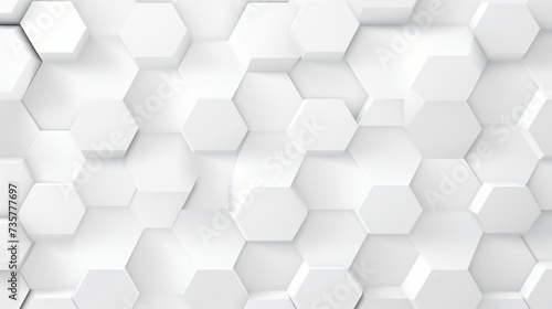 3D futuristic honeycomb mosaic on a white background. photo