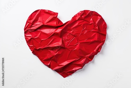 Wallpaper Mural A red heart-shaped piece of paper is placed on a plain white background. Torontodigital.ca