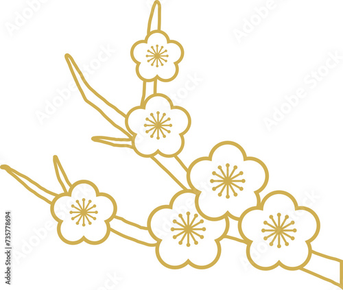 Traditional retro plum blossom branch