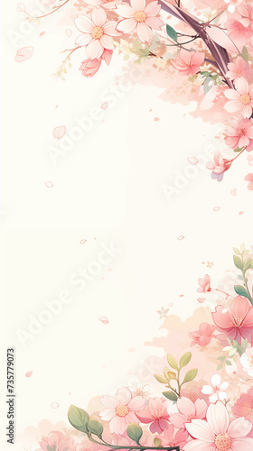 Hanami   cherry blossom festival banner in pink with copy space -Generative AI