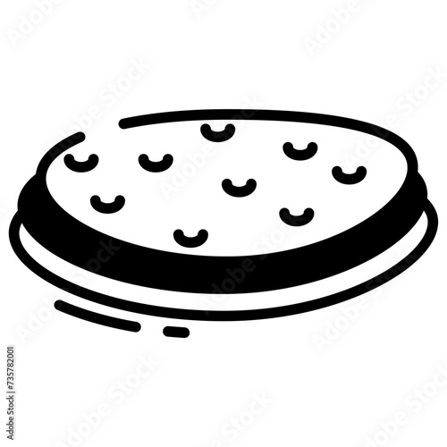 Roti Canai glyph and line vector illustration