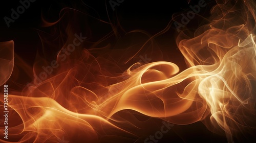 Flame Abstract Background with Ivory Smoke Puffs  Fiery Artistic Texture