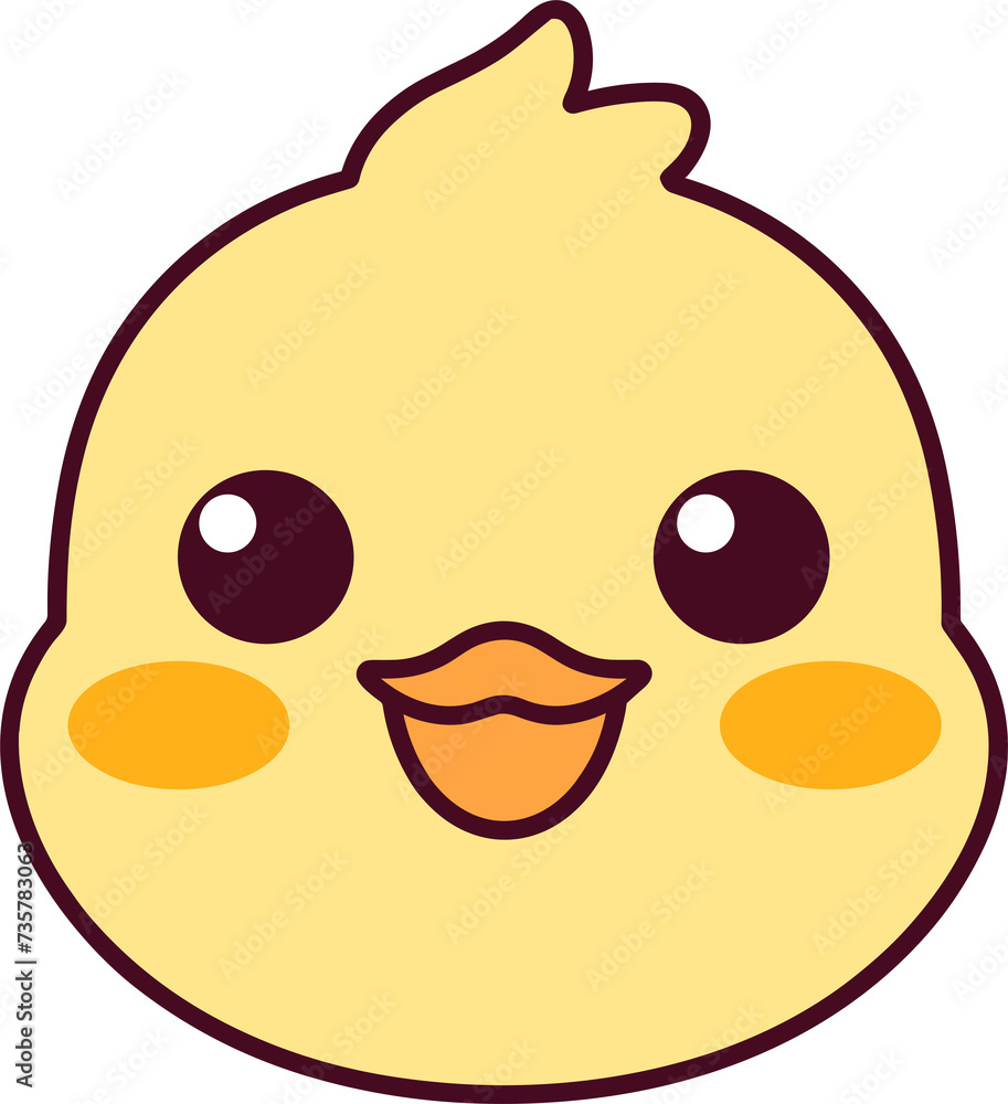 Baby chicken head clipart design illustration