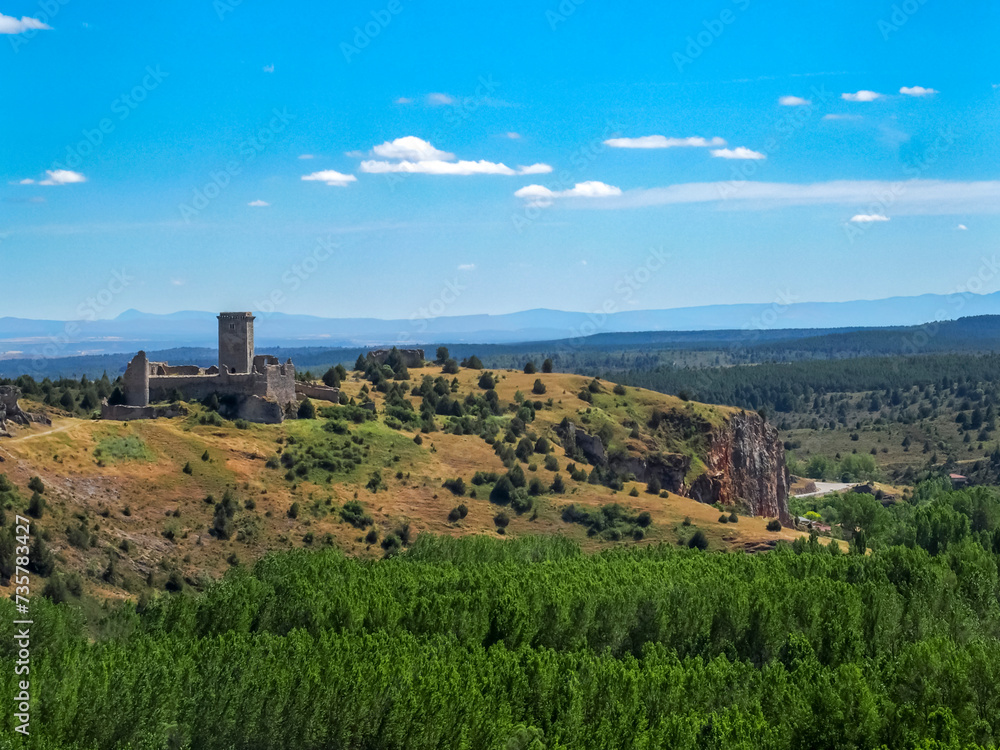 View of the Ucero castle (13th-17th centuries). Soria, Castile and Leon, Spain.