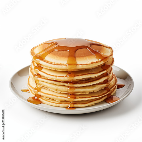 stack of pancakes with syrup on a plate