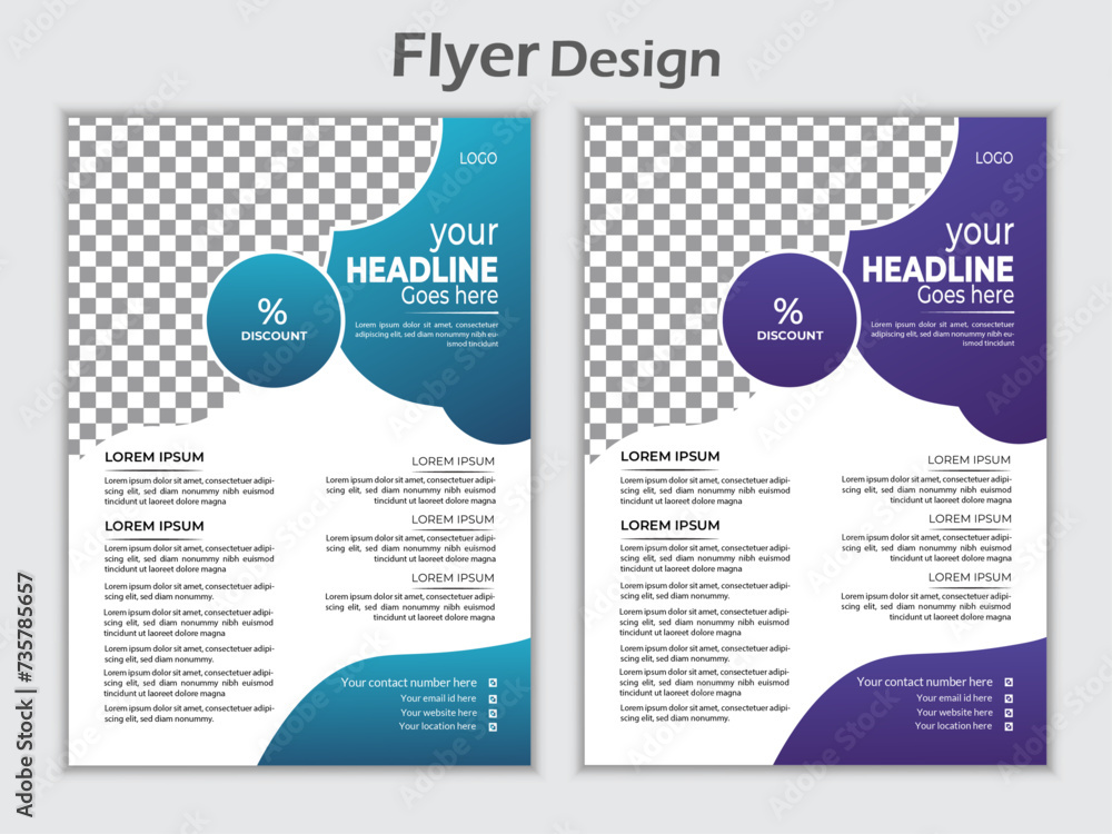 Corporate vector cover and back page a4 flyer design template for print. Corporate vector cover and back page a4 flyer design template for print.