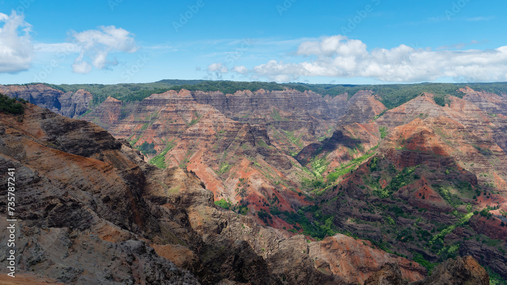 Gorgeous Waimea Canyon State Park (also known as Grand Canyon of the Pacific) on the island of Kauai, Hawaii