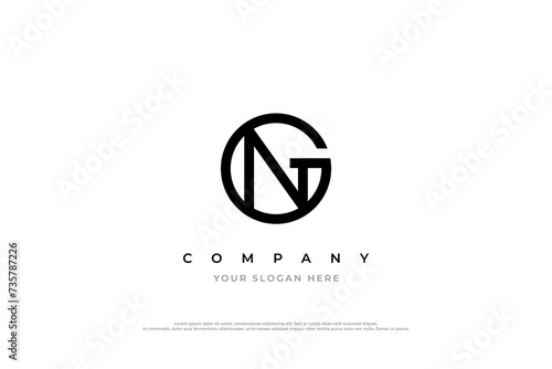 Initial Letter NG Logo or GN Logo Design photo