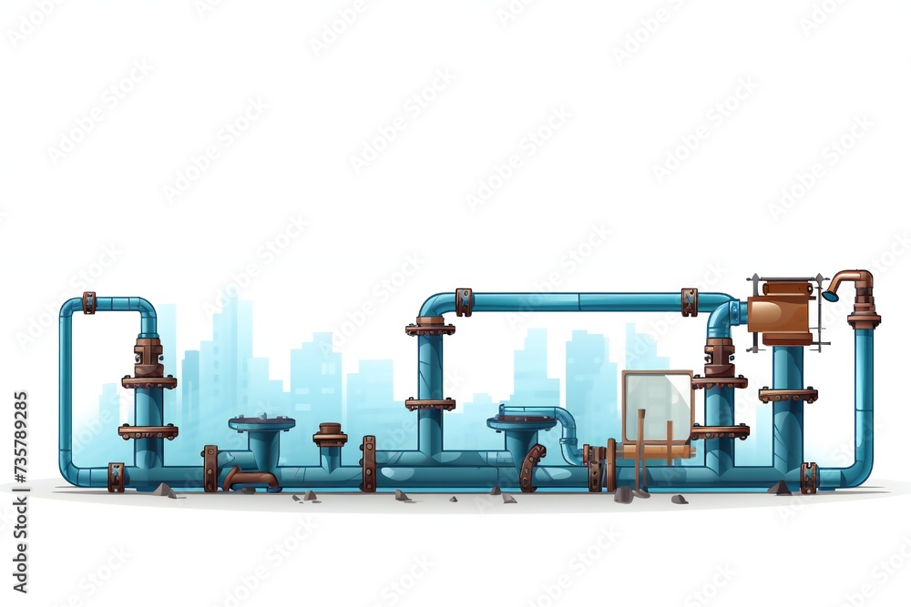Plumbing industry banner design element isolated on white background Generative Ai Plumbing industry banner design element isolated on white background Generative Ai