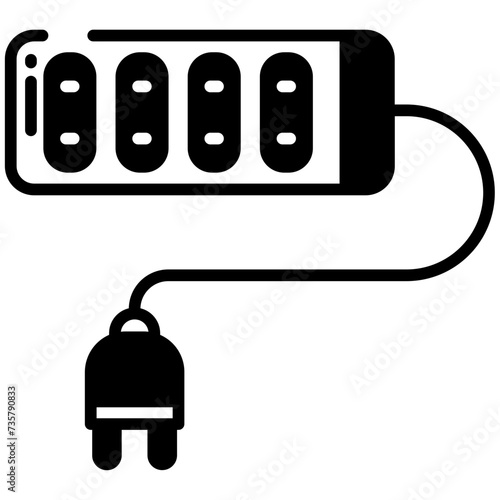 Extension glyph and line vector illustration