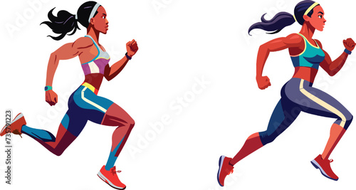 black sportswoman in tracksuit running and training-