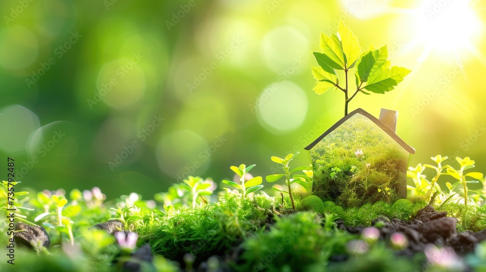Experience the magic of a quaint small house, beautifully embellished with verdant foliage, as a thriving plant flourishes on its exterior. Experience the magic of a quaint small house, beautifully embellished with verdant foliage, as a thriving plant flourishes on its exterior.