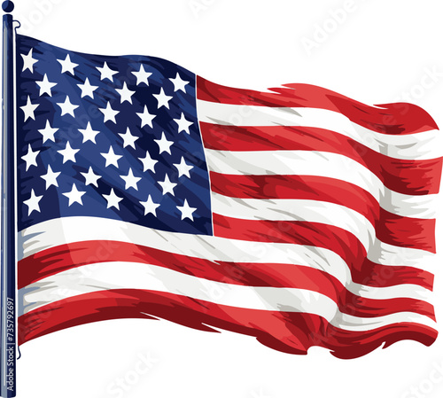 United States of America flag,grunge style,USA flag vector,generative ai