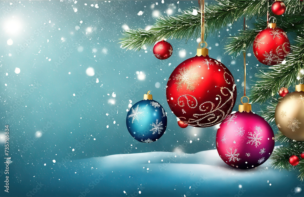 Christmas background, colorful baubles. Christmas background, colorful baubles.