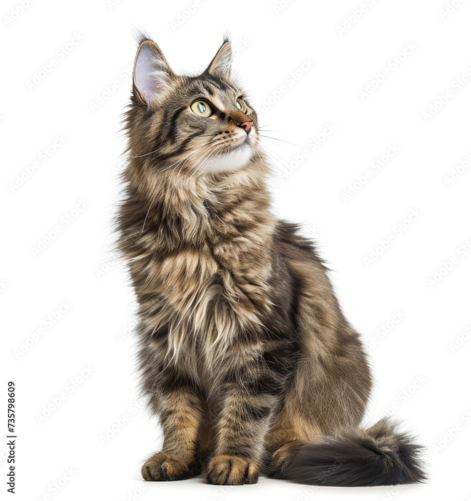 Fototapeta premium cat sitting on a white background