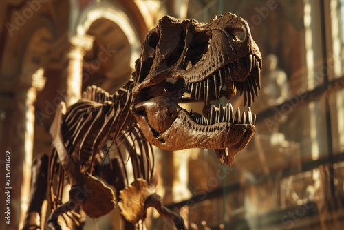 dinosaur skeleton in the museum