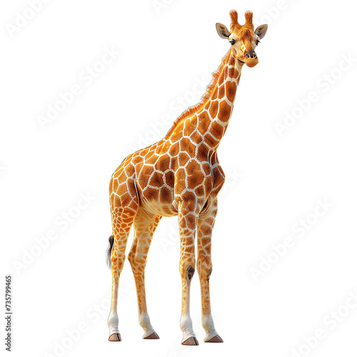giraffe isolated on transparent background, element remove background, element for design