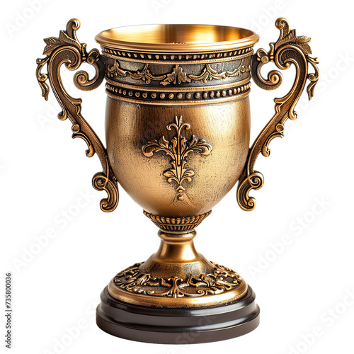 Golden trophy for the winner isolated on transparent background, element remove background, element for design