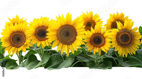 sunflower field isolated on transparent background, element remove background, element for design #735802080