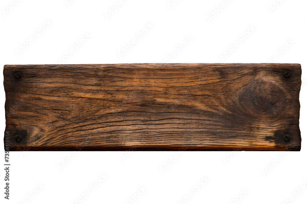 Wooden banner isolated on transparent background Generative Ai Wooden banner isolated on transparent background Generative Ai