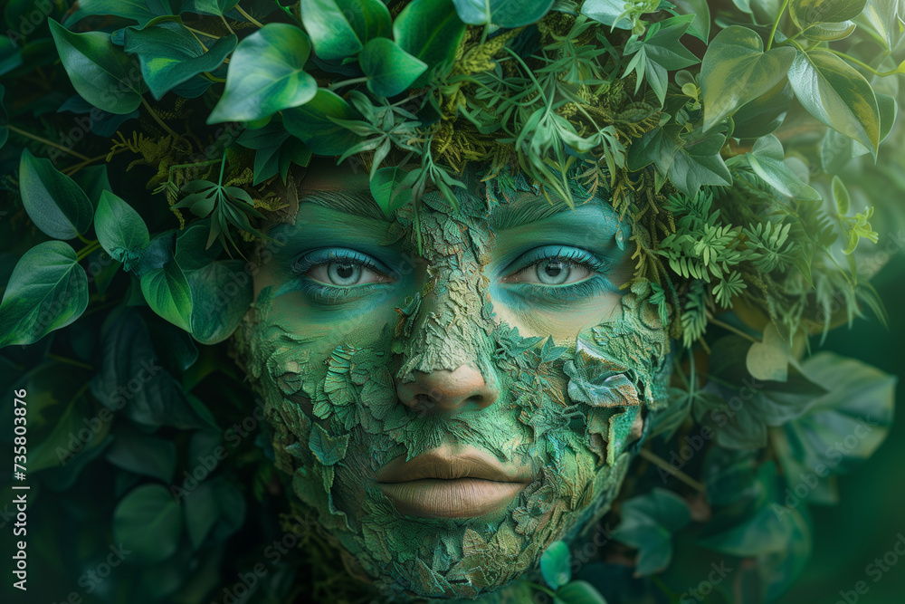 Portrait of Mother Earth. World environment and mother earth day concept