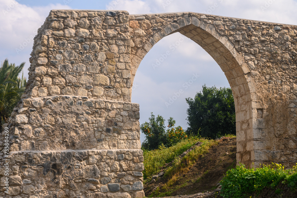 view of the wall of an old castle in Cyprus 3