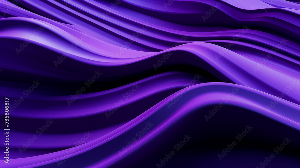 Obraz premium Beautiful luxury 3D modern abstract neon purple background composed of waves with light digital effect.