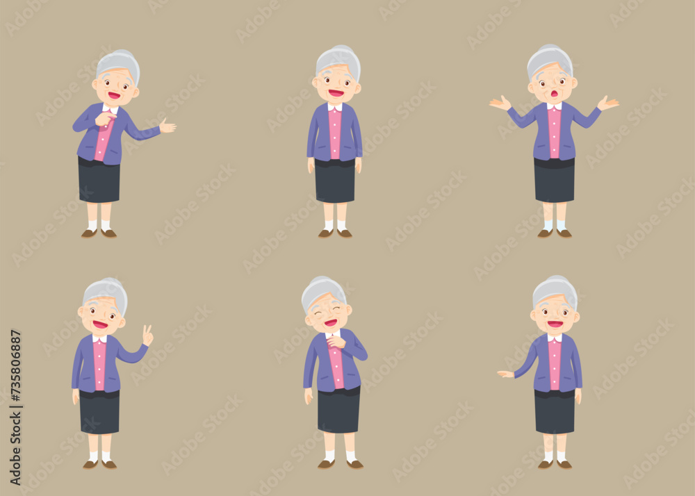 Elderly people old women characters 001