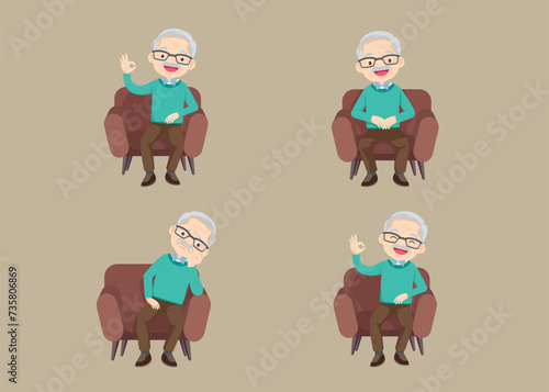 Elderly people old men characters 011