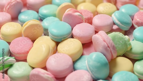 Multitude of pastel colors sugar candies