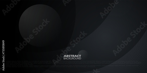 Abstract dark gray geometric circle pattern design. Dark gradient color background. Simple and elegant background design. Eps10 vector