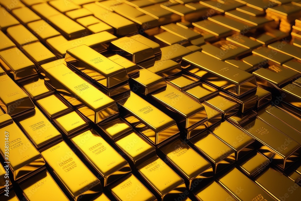 Falling price of gold represented by a golden yellow metal bar and dollar coins going down from sky,gold drop,pricing,rich Falling price of gold represented by a golden yellow metal bar and dollar coins going down from sky,gold drop,pricing,rich