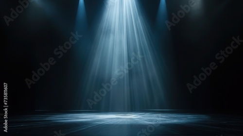 Spotlight illuminated the empty stage for contemporary dance