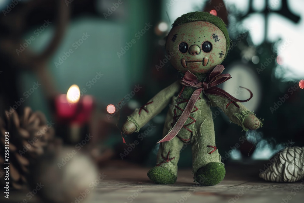 Fototapeta premium voodoo doll with a ribbon tied around its arm