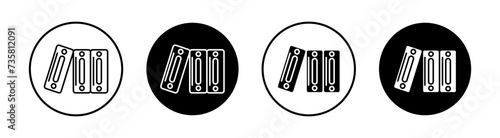 Binder flat line icon set. Binder Thin line illustration vector