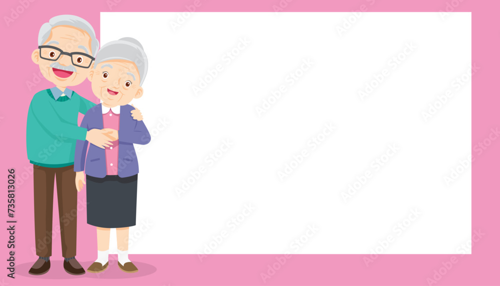 cute elderly couple sitting together with white space cute elderly couple sitting together with white space