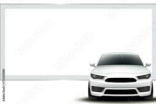 Automotive industry empty banner isolated on white background Generative Ai