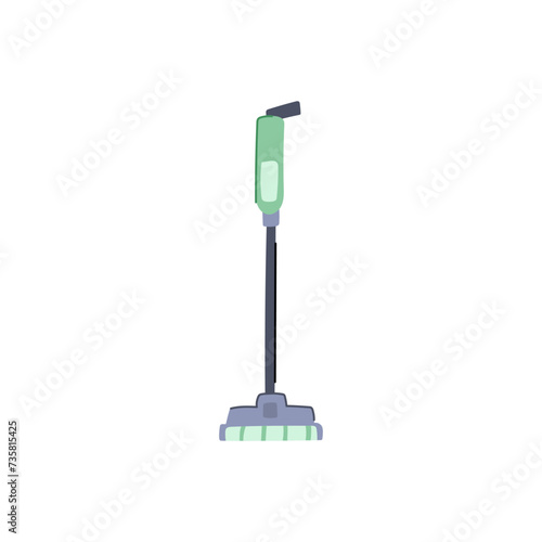 robot electric mop cartoon vector illustration