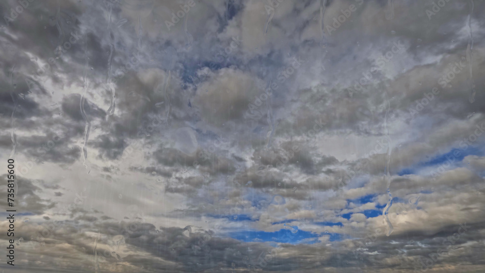 stroung rainfall on sky with clouds - pretty weather bg - photo of nature stroung rainfall on sky with clouds - pretty weather bg - photo of nature