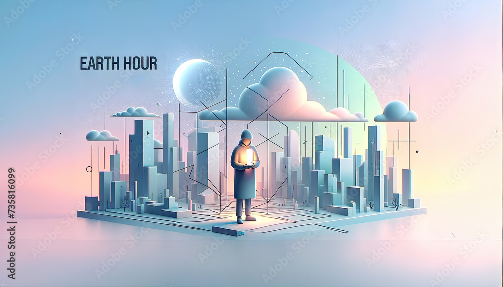 Obraz premium Global Harmony: A Vision of Unity Amidst the City's Glow