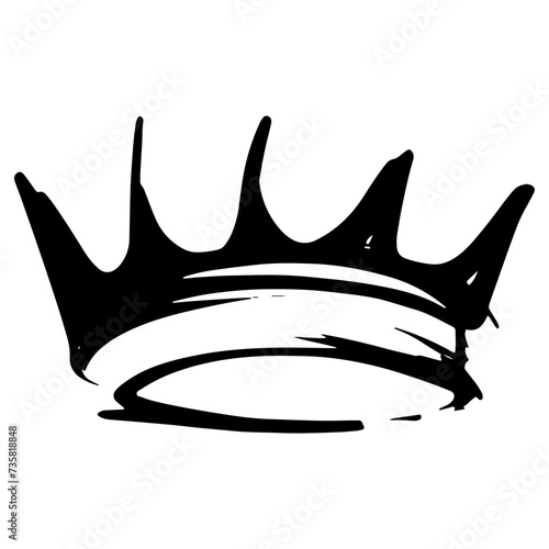 Hand down king or queen crown sketch, fellow crowned tiara, beautiful diadem and luxurious decals vector illustration