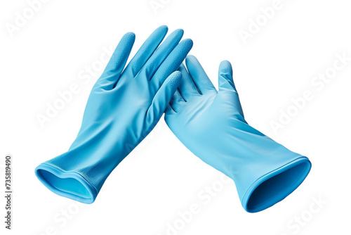 gloves rubber clear look isolated on white background or transparent png background