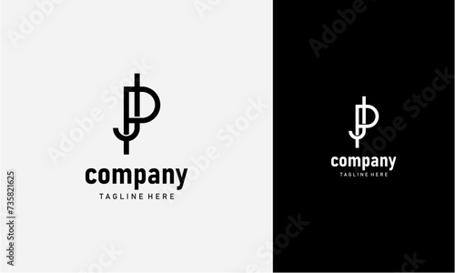Initial Letter JP or PJ Logo,Typography Vector Template. Creative Abstract Letter JP or PJ Logo Vector