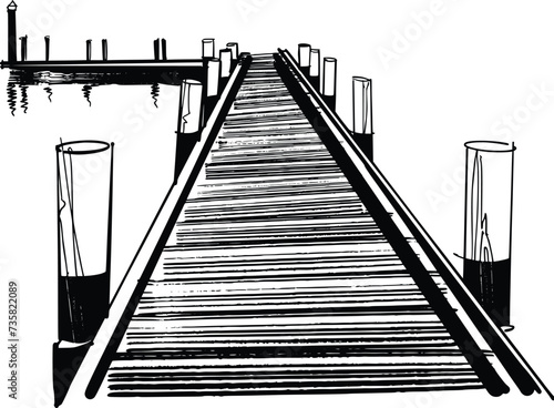 Vector black and white illustration the warf