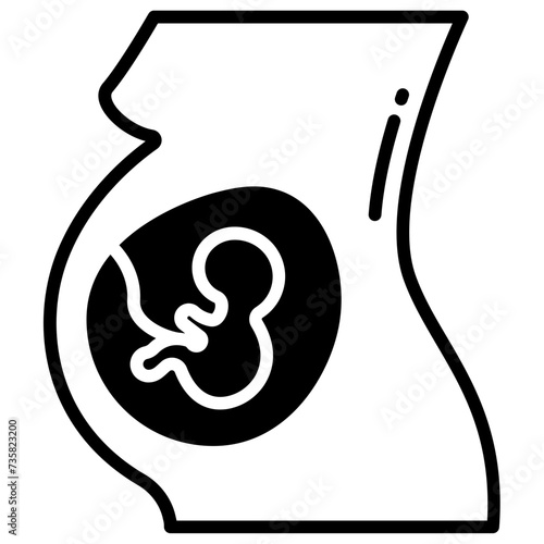 Baby Rotation glyph and line vector illustration