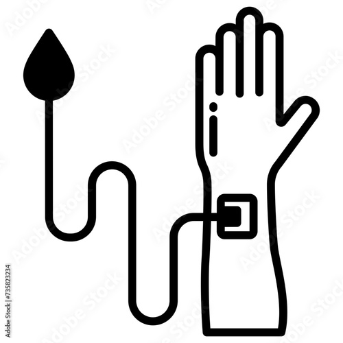 Blood Group glyph and line vector illustration