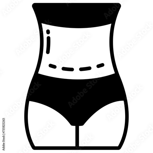 C-section delivery glyph and line vector illustration