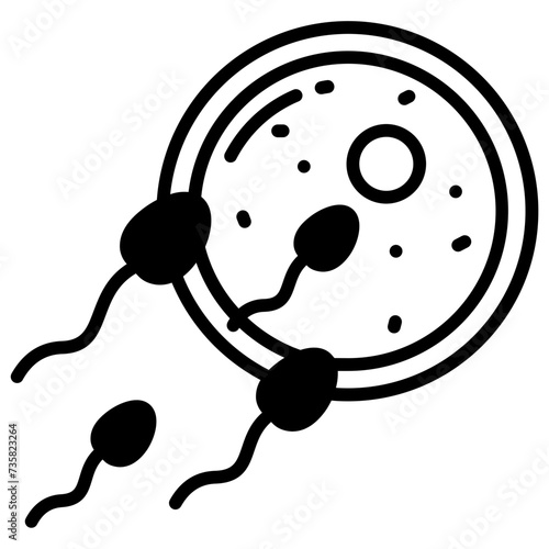 Egg & sperm glyph and line vector illustration