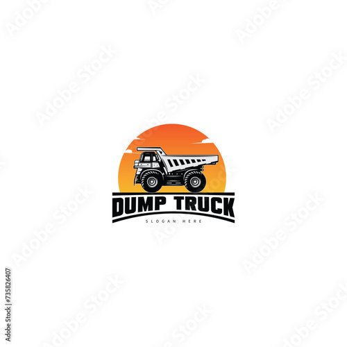 vector logo icon dump truck