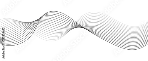 Flowing Wave Pattern Halftone Curve Shape on Transparent Background